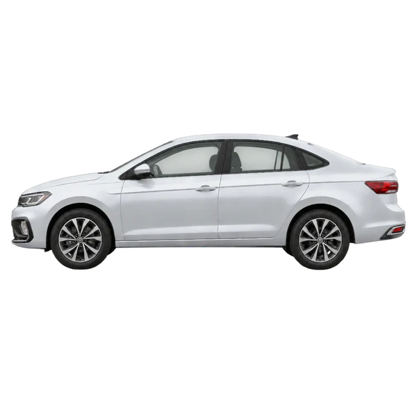 2024 Volkswagen Virtus in Silber, Ansicht: Seite (nach links gerichtet)