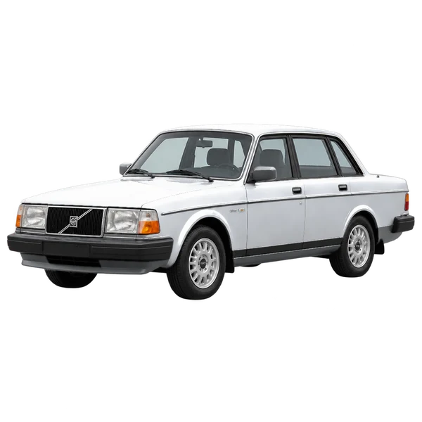 Volvo 240 GL 1990 prata, vista dianteira em três quartos (voltada para a esquerda)
