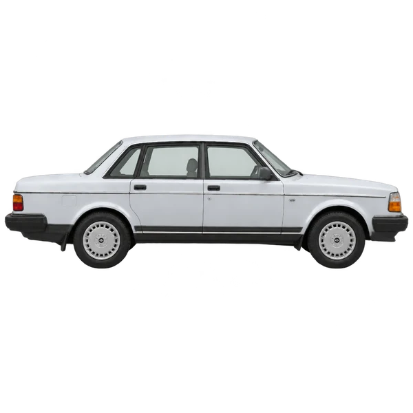 Volvo 240 GL 1990 prata, vista lateral (voltada para a direita)