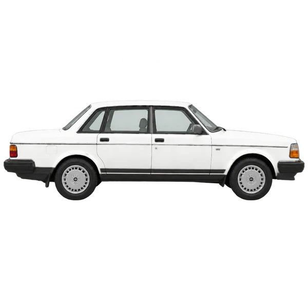 Volvo 240 GL 1990 branco, vista lateral (voltada para a direita)