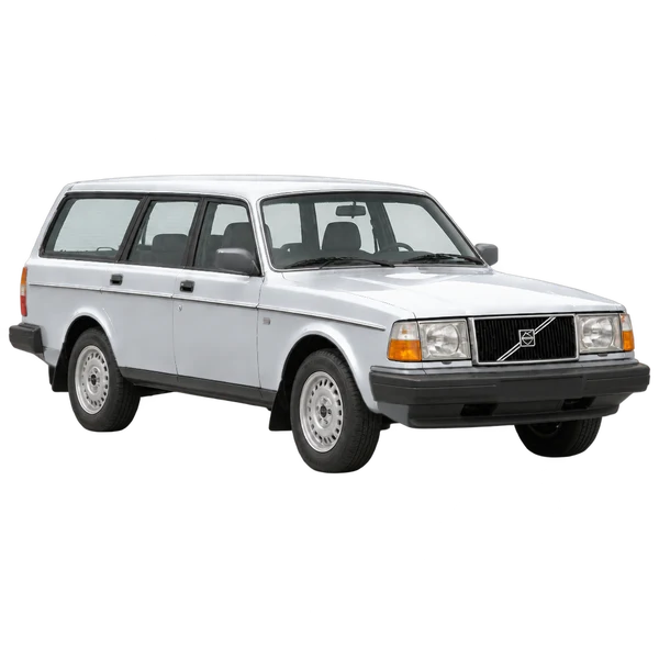 Volvo 245 1990 argent, vue trois-quarts avant (orienté vers la droite)