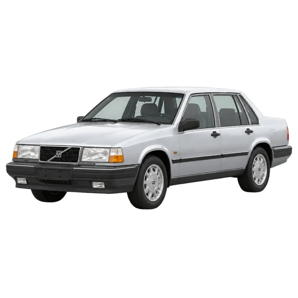 Volvo 760 1990 en plateado, vista frontal tres cuartos (hacia la izquierda)
