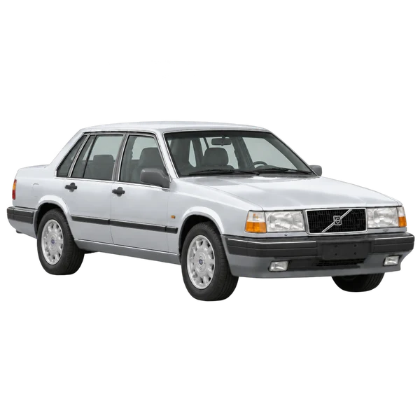 Volvo 760 1990 en plateado, vista tres cuartos frontal (mirando a la derecha)