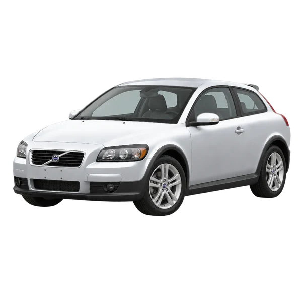 2007 Volvo C30 in Silber, Ansicht: Dreiviertelansicht vorne (nach links gerichtet)