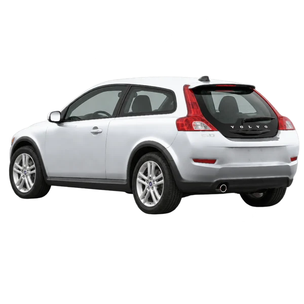 silver 2008 Volvo C30 rear three-quarter (facing left) view