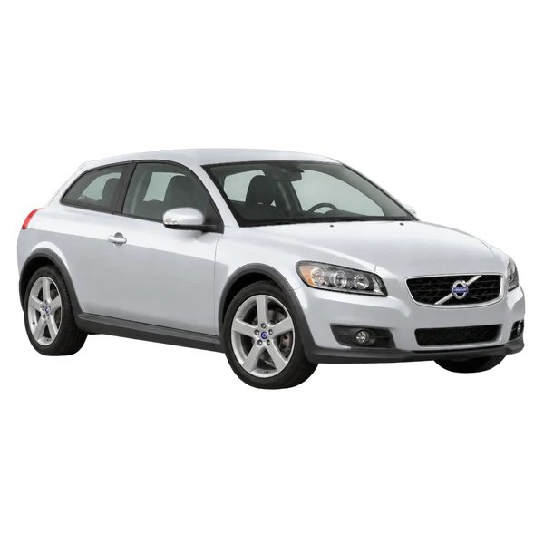2026 Volvo C30 in Silber, Ansicht: Dreiviertelansicht vorne (nach links gerichtet)