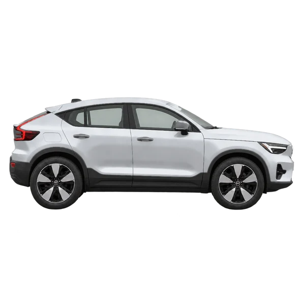 2022 Volvo C40 in Silber, Ansicht: Seite (nach rechts gewandt)