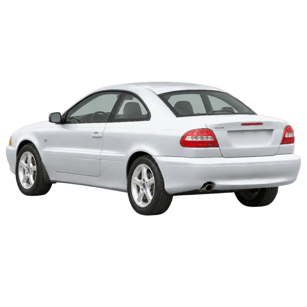 Volvo C70 2002 argent, vue trois-quarts arrière (orienté vers la gauche)