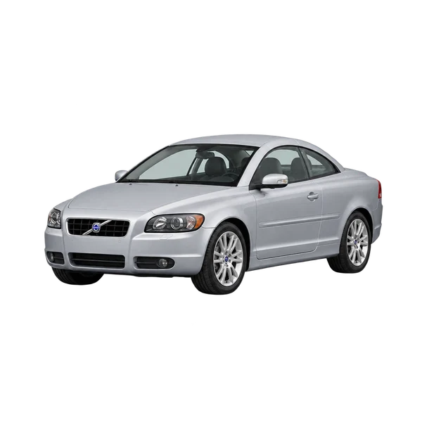 Volvo C70 2009 باللون فضي، منظر منظر أمامي بزاوية ثلاثة أرباع (متجه لليسار)