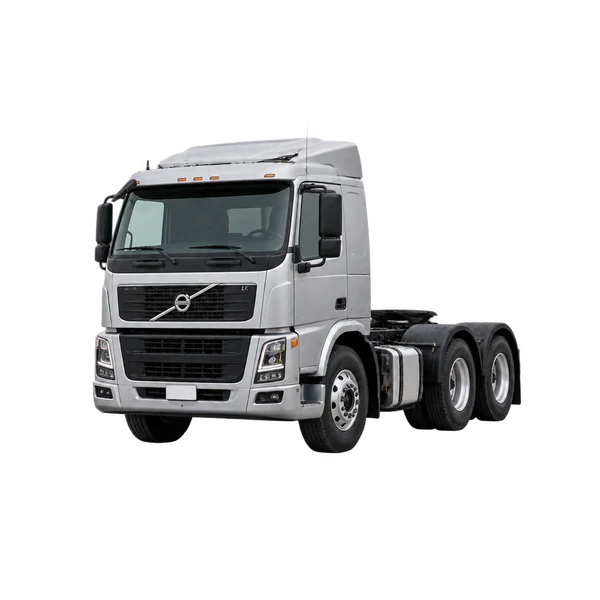 2021 Volvo Cab Over Engine LT in Silber, Ansicht: Dreiviertelansicht vorne (nach links gerichtet)