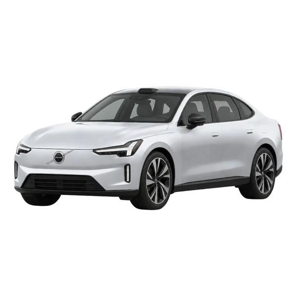 Volvo ES90 2025 prata, vista dianteira em três quartos (voltada para a esquerda)