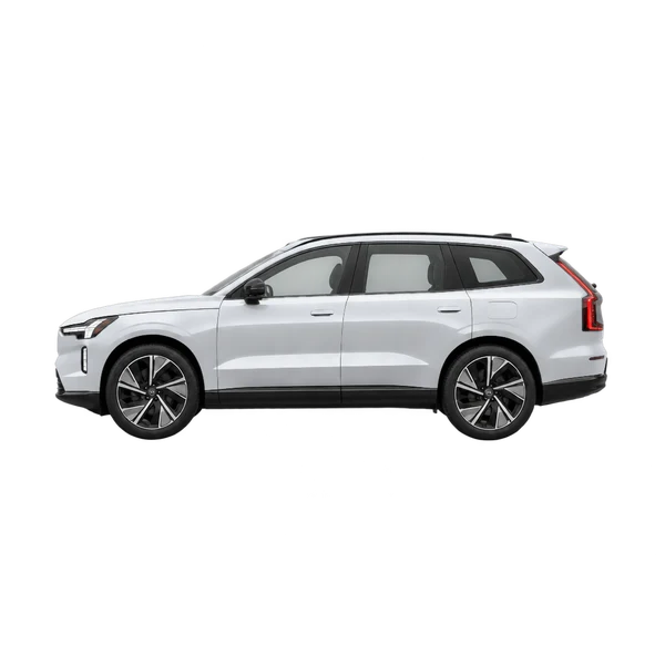 2027 Volvo EX90 in Silber, Ansicht: Seite (nach links gerichtet)