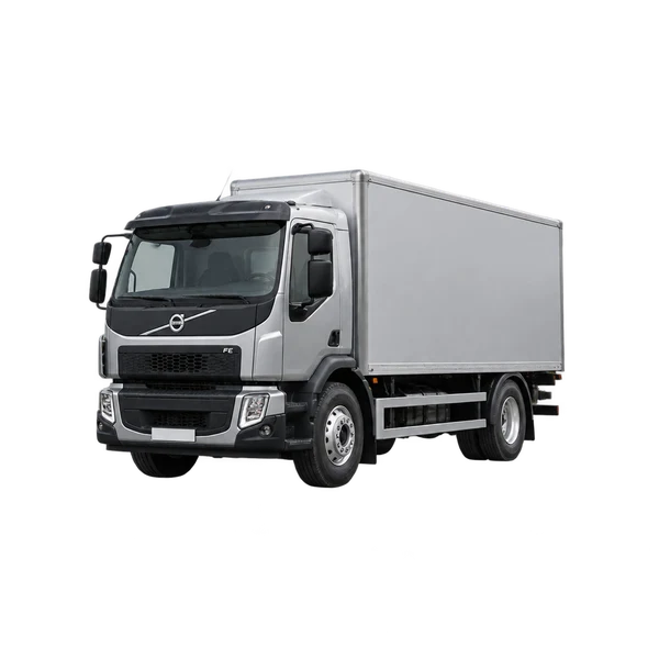 Volvo Fe 2021 باللون فضي، منظر منظر أمامي بزاوية ثلاثة أرباع (متجه لليسار)