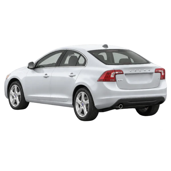 Volvo S60 2018 prata, vista três quartos traseira (voltada para a esquerda)