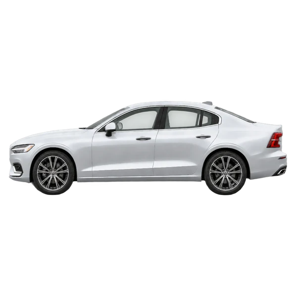 Volvo S60 2025 prata, vista lateral (voltada para a esquerda)