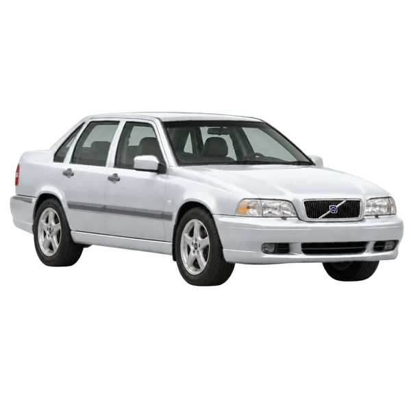 Volvo S70 1998 prata, vista três quartos dianteiro (voltado para a direita)