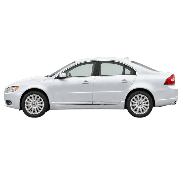 Volvo S80 2016 en plateado, vista lateral (mirando a la izquierda)