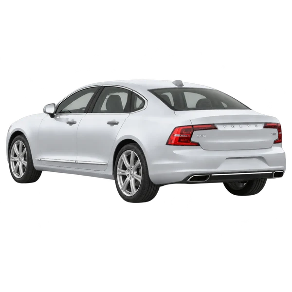 Volvo S90 2017 argent, vue trois-quarts arrière (orienté vers la gauche)