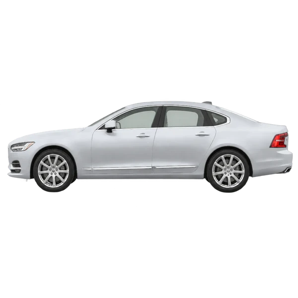 Volvo S90 2017 argent, vue côté (vers la gauche)