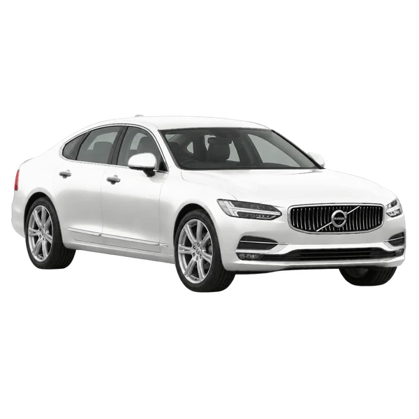 Volvo S90 2017 blanc, vue trois-quarts avant (orienté vers la gauche)