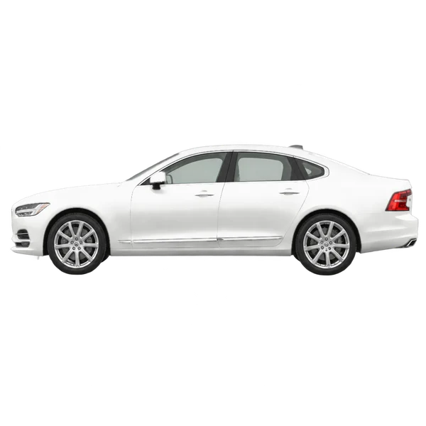 Volvo S90 2017 blanc, vue côté (vers la gauche)