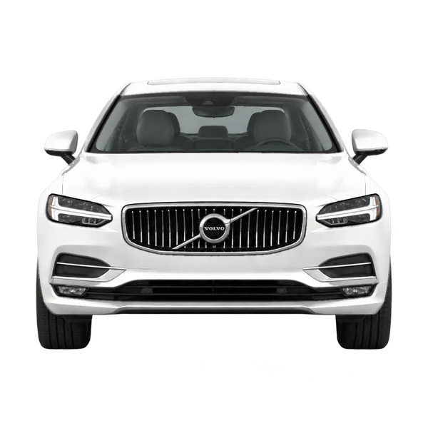 Volvo S90 2020 باللون أبيض، منظر أمامي