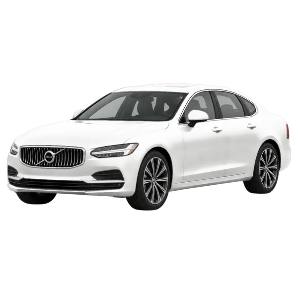 Volvo S90 2023 blanc, vue trois-quarts avant (orienté vers la gauche)