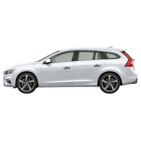 2014 Volvo T5 R-Design in Silber, Ansicht: Seite (nach links gerichtet)