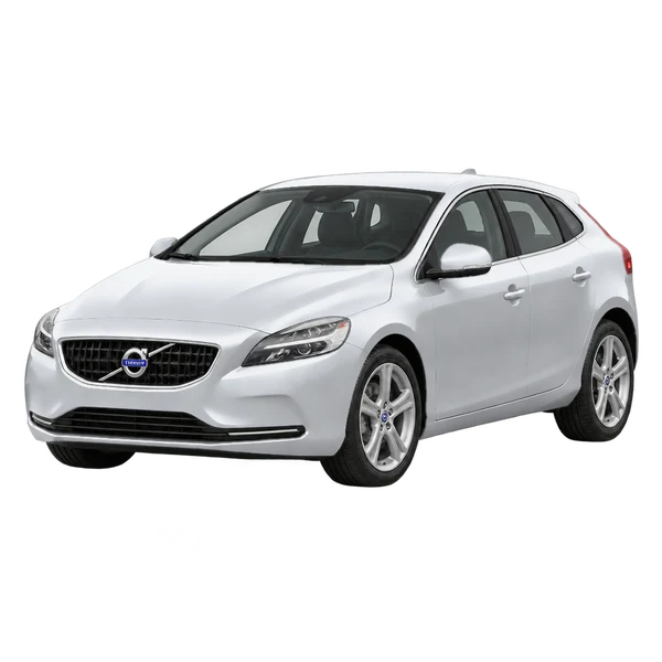 Volvo V40 2015 en plateado, vista frontal tres cuartos (hacia la izquierda)