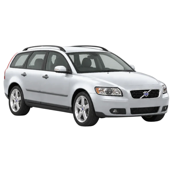 Volvo V50 2007 prata, vista três quartos dianteiro (voltado para a direita)
