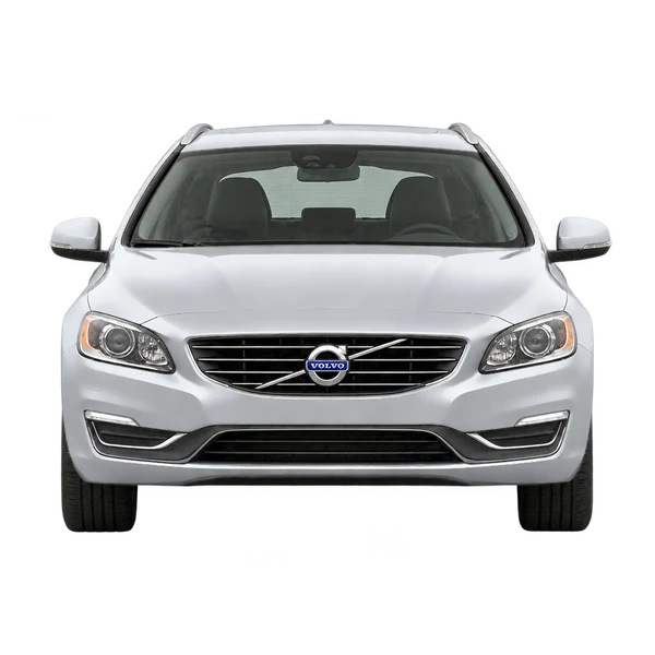Volvo V60 2015 باللون فضي، منظر أمامي