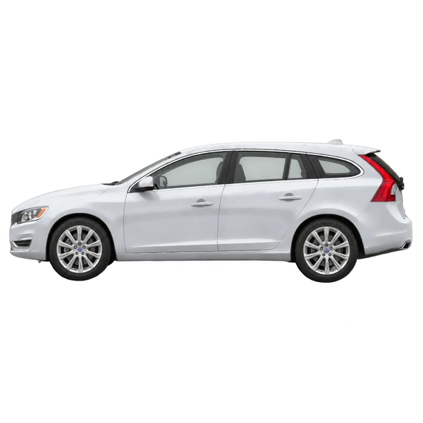 シルバーの2018 Volvo V60(側面(左向き)ビュー)