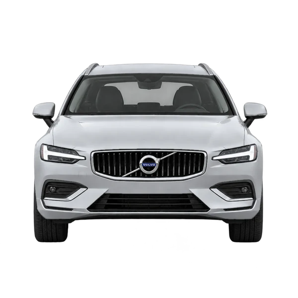 Volvo V60 2019 باللون فضي، منظر أمامي