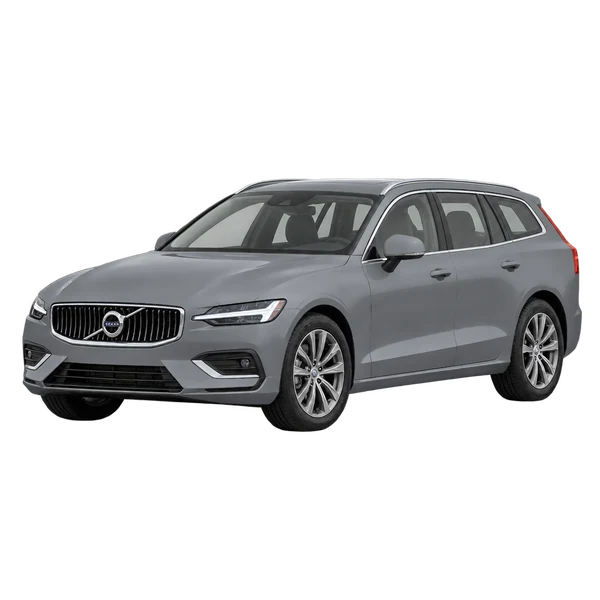 Volvo V60 2021 en gris, vista frontal tres cuartos (hacia la izquierda)