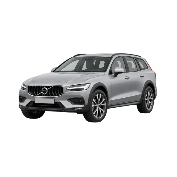 2025 Volvo V60CC in Silber, Ansicht: Dreiviertelansicht vorne (nach links gerichtet)
