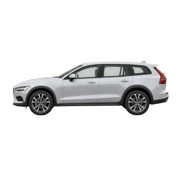 Volvo V60CC 2026 باللون فضي، منظر جانبي (متجه إلى اليسار)