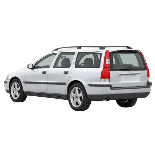Volvo V70 2003 argent, vue trois-quarts arrière (orienté vers la gauche)