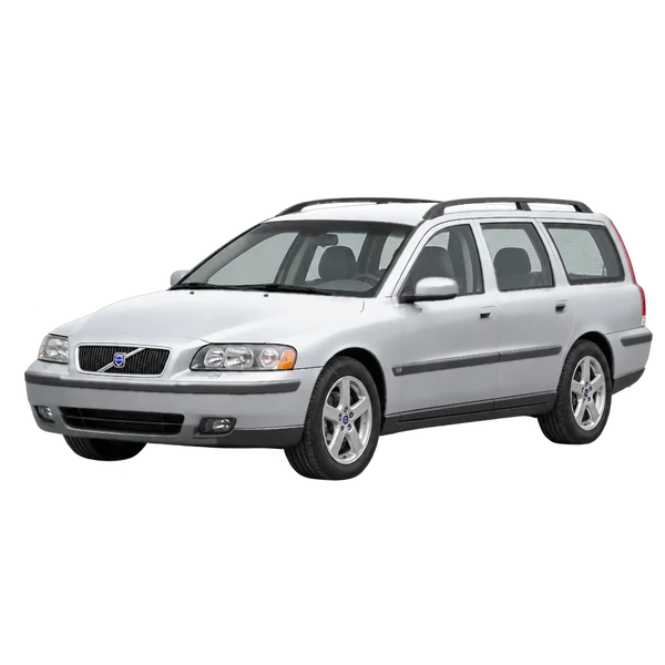 Volvo V70 2007 prata, vista dianteira em três quartos (voltada para a esquerda)