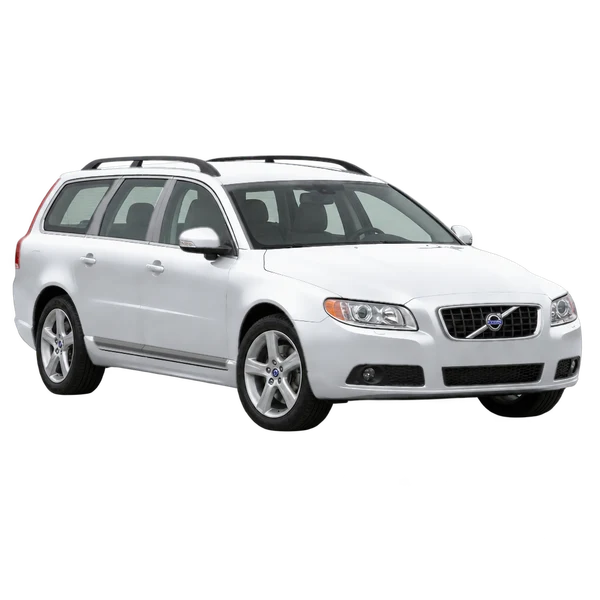 Volvo V70 2008 prata, vista dianteira em três quartos (voltada para a esquerda)