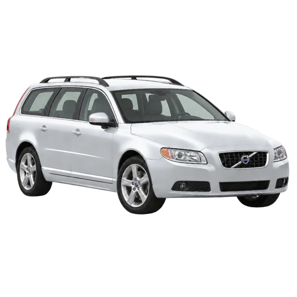 Volvo V70 2008 argent, vue trois-quarts avant (orienté vers la droite)