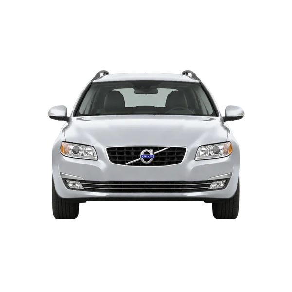Volvo V70 2014 باللون فضي، منظر أمامي