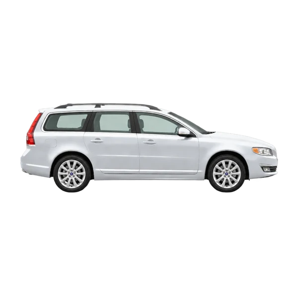 Volvo V70 2014 باللون فضي، منظر منظر جانبي (باتجاه اليمين)