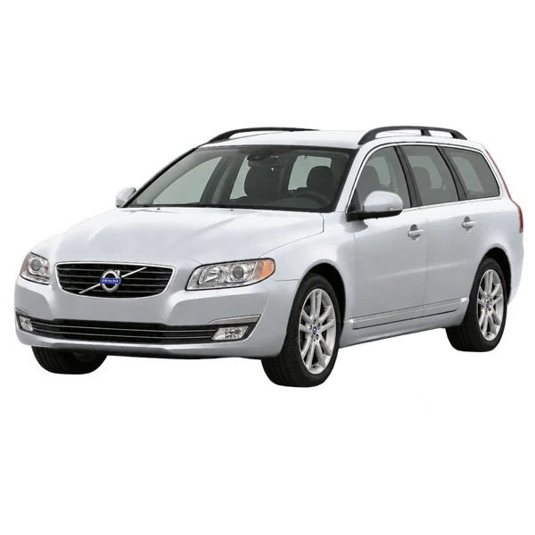 シルバーの2016 Volvo V70（フロントスリークォーター(左向き)ビュー）