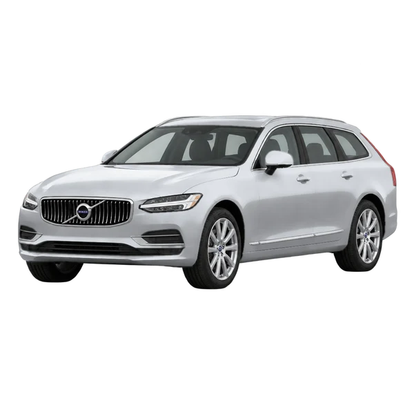 シルバーの2017 Volvo V90(フロントスリークォーター(左向き)ビュー)