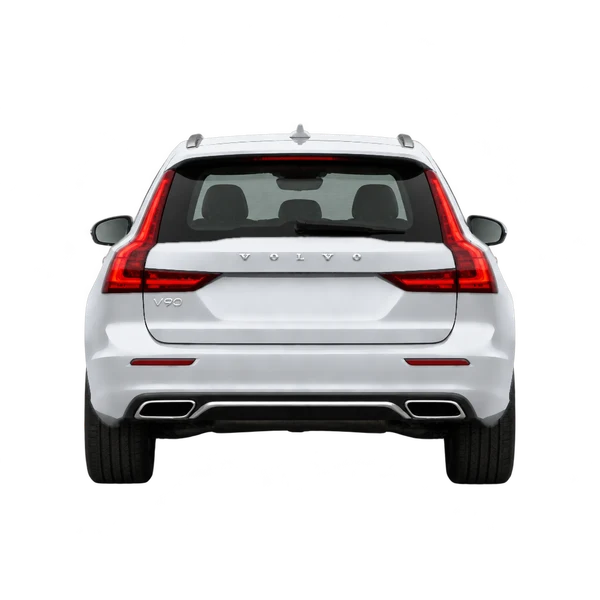 Volvo V90 2026 prata, vista traseira