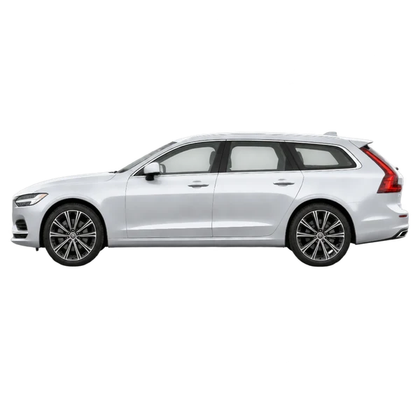 Volvo V90 2026 prata, vista lateral (voltada para a esquerda)