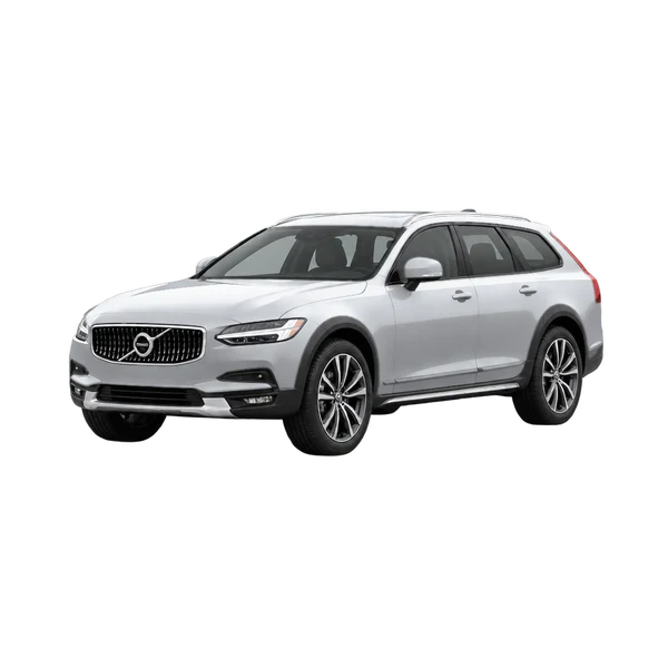 シルバーの2026 Volvo V90CC（フロントスリークォーター(左向き)ビュー）