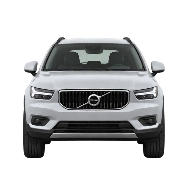 Volvo XC40 2019 باللون فضي، منظر أمامي