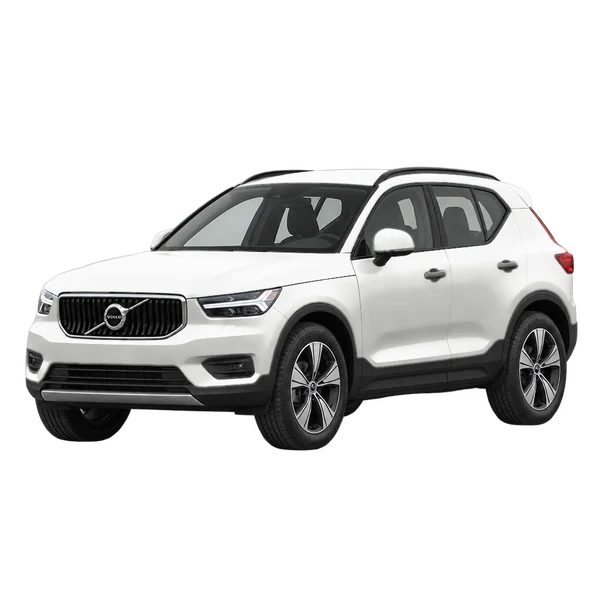 2027 Volvo XC40 in weiß, Ansicht: Dreiviertelansicht vorne (nach links gerichtet)