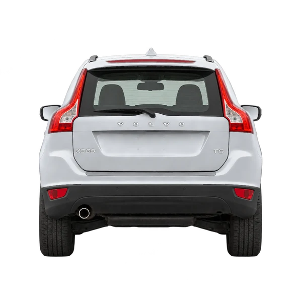 silver 2010 Volvo XC60 rear view